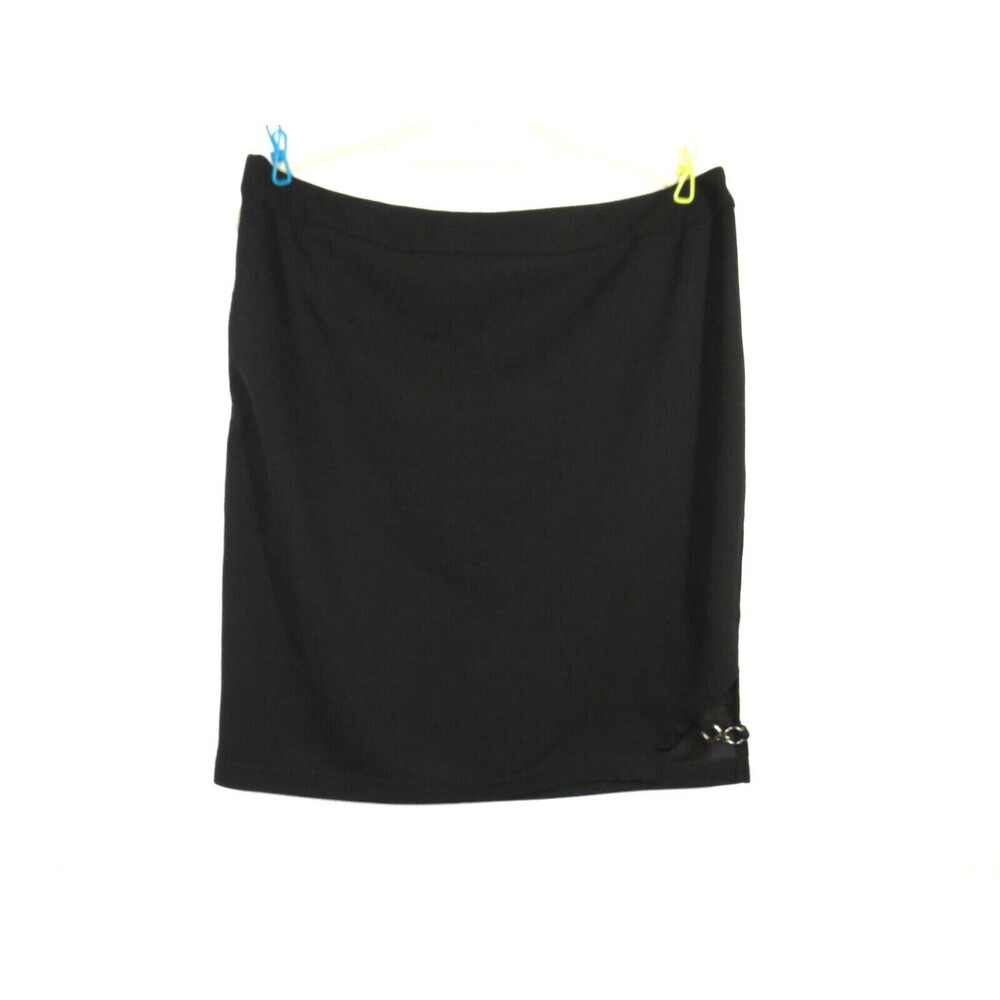 Shein Black Side Zip Metal Horse Bit Detail Pencil Skirt Plus 2XL